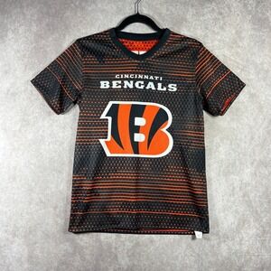 NFL Cincinnati Bengals Jersey Youth Large Black Orange Reversible Stafford Flag